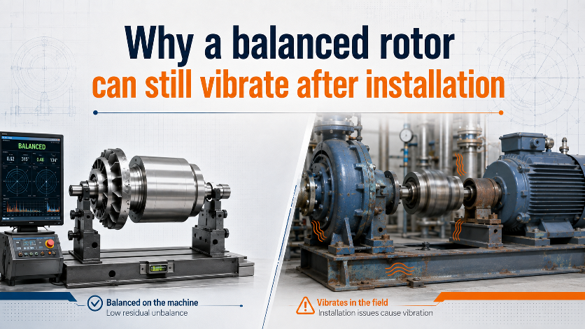 Why a balanced rotor can still vibrate after installation